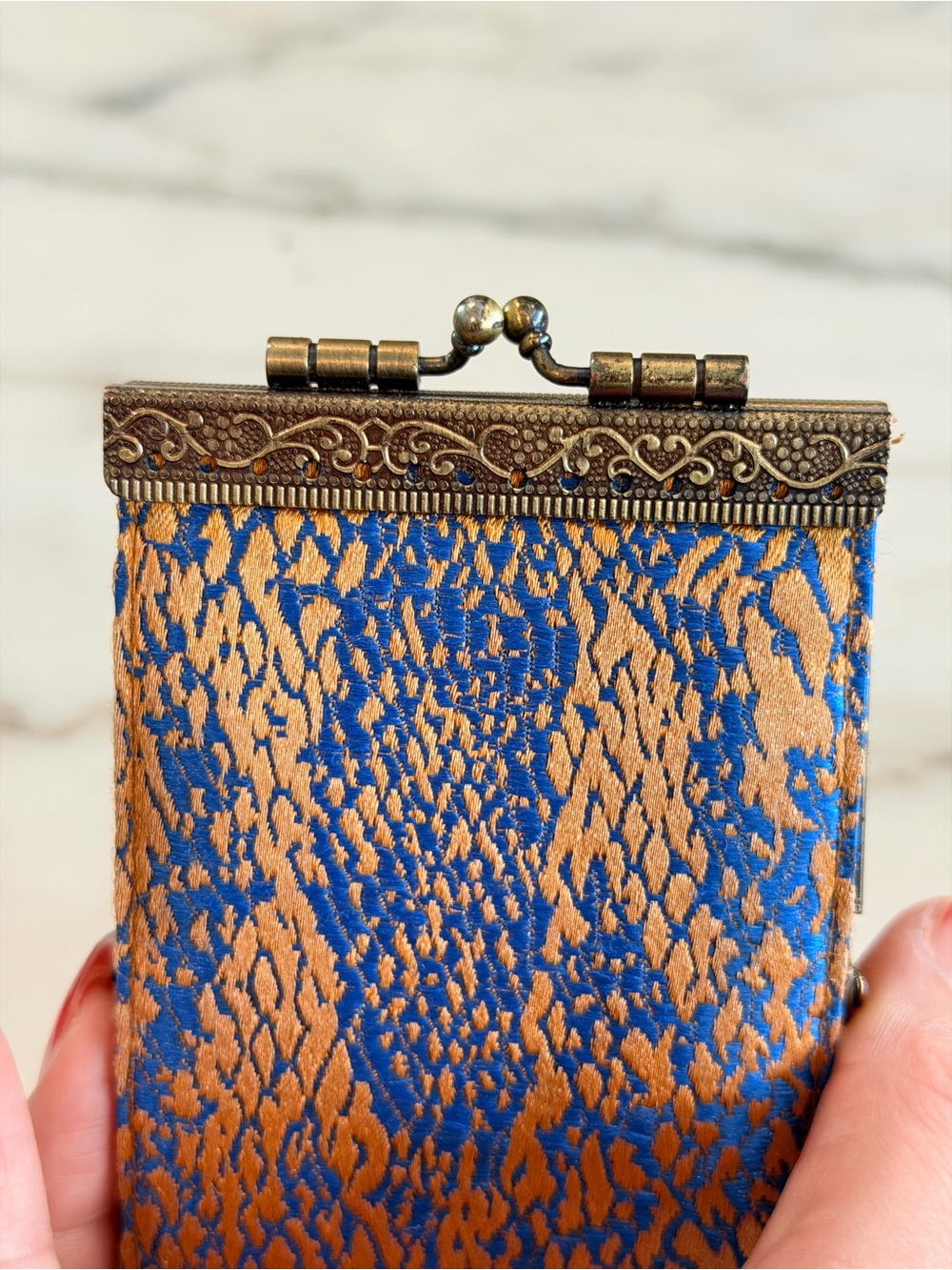 Cathayana Animal Print Silk Brocade Wallet VINTAGE w RFID protect theft EUC - Picture 3 of 11